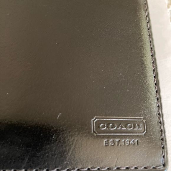 Men’s Coach Black Leather Billfold Wallet ID - Picture 2 of 9